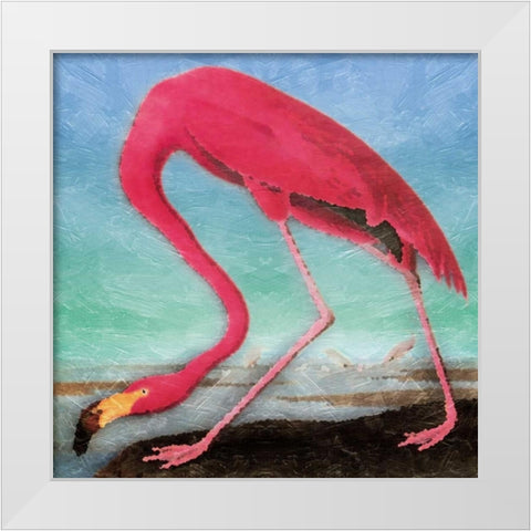 Flamingo White Modern Wood Framed Art Print by Grey, Jace
