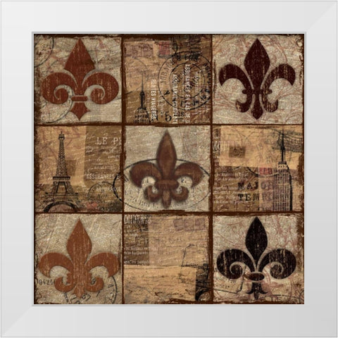 Flor 9 patch White Modern Wood Framed Art Print by Grey, Jace