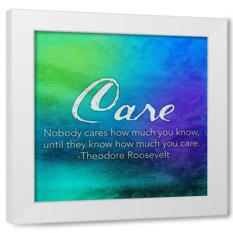 Care White Modern Wood Framed Art Print by Grey, Jace