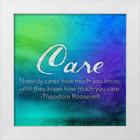 Care White Modern Wood Framed Art Print by Grey, Jace