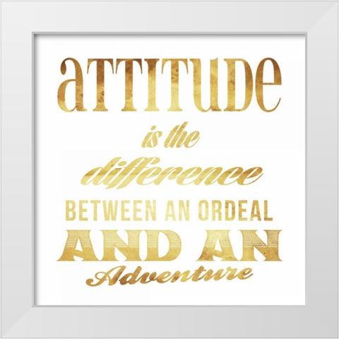 Attitude gold White Modern Wood Framed Art Print by Grey, Jace
