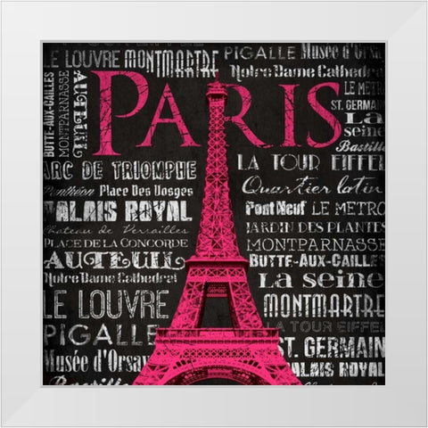 Paris Type White Modern Wood Framed Art Print by Grey, Jace