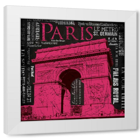 Paris  Type mate White Modern Wood Framed Art Print by Grey, Jace