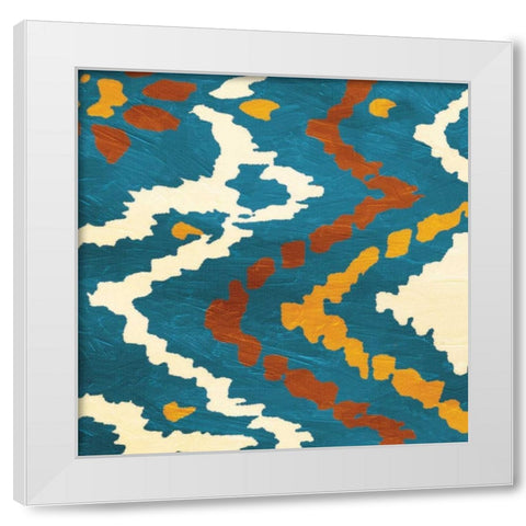 IKAT pattern White Modern Wood Framed Art Print by Grey, Jace