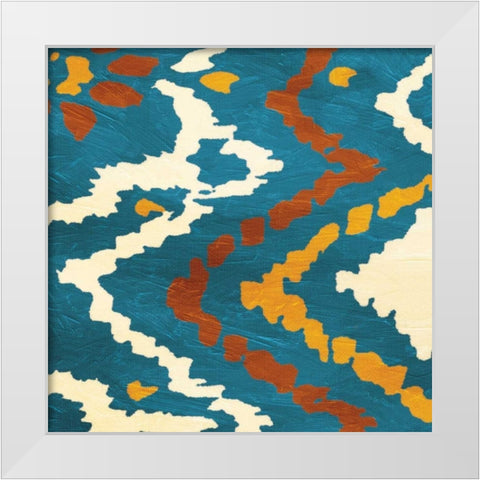 IKAT pattern White Modern Wood Framed Art Print by Grey, Jace