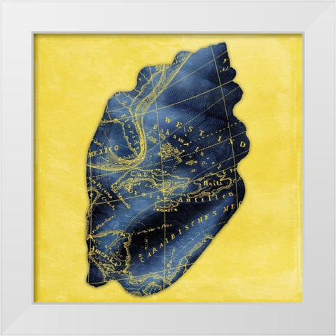 Map Shell Y Indigo White Modern Wood Framed Art Print by Grey, Jace