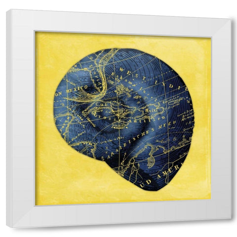 Map Shell 2 Y Indigo White Modern Wood Framed Art Print by Grey, Jace