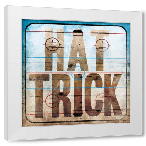 Hat trick White Modern Wood Framed Art Print by Grey, Jace