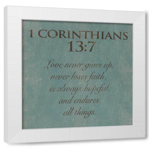 Corinthians 137 White Modern Wood Framed Art Print by Grey, Jace