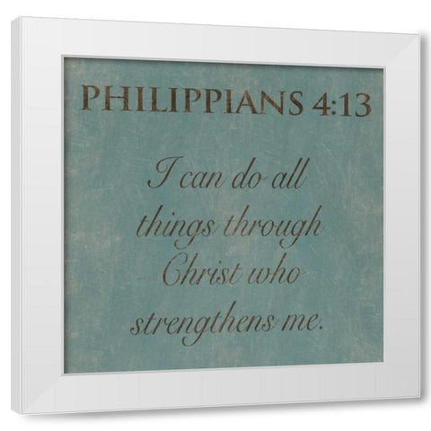 Philippians  413 White Modern Wood Framed Art Print by Grey, Jace