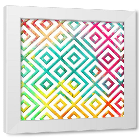 Bright Cosmic pattern White Modern Wood Framed Art Print by Grey, Jace