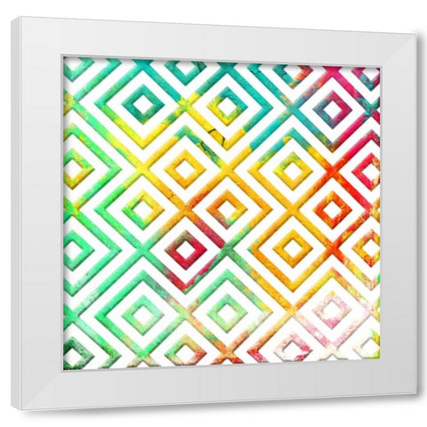 Bright Cosmic pattern mate White Modern Wood Framed Art Print by Grey, Jace
