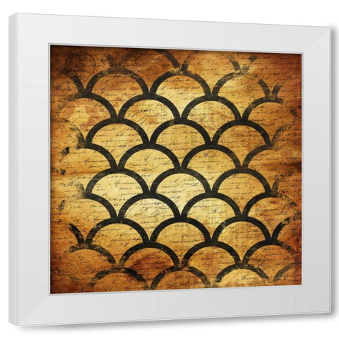 BlackGold Geo 3 White Modern Wood Framed Art Print by Grey, Jace