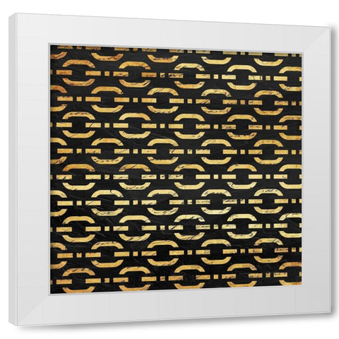 Chain links White Modern Wood Framed Art Print by Grey, Jace