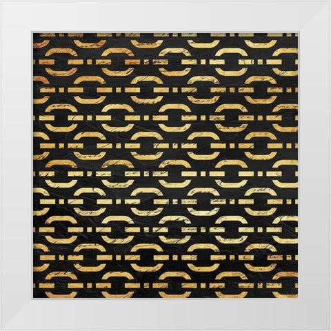 Chain links White Modern Wood Framed Art Print by Grey, Jace