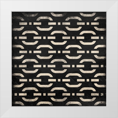 Cream Links White Modern Wood Framed Art Print by Grey, Jace