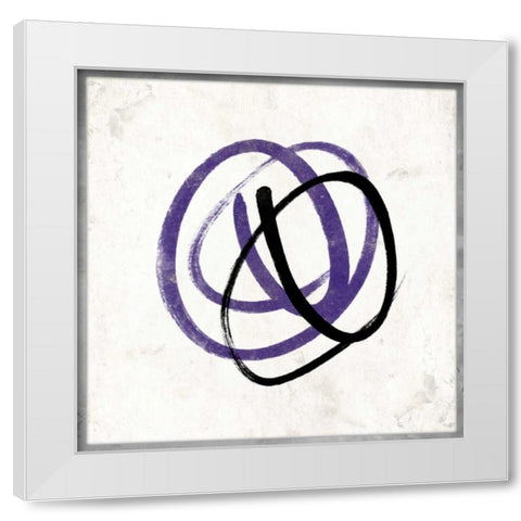Abstract Circle Mate Purple White Modern Wood Framed Art Print by Grey, Jace
