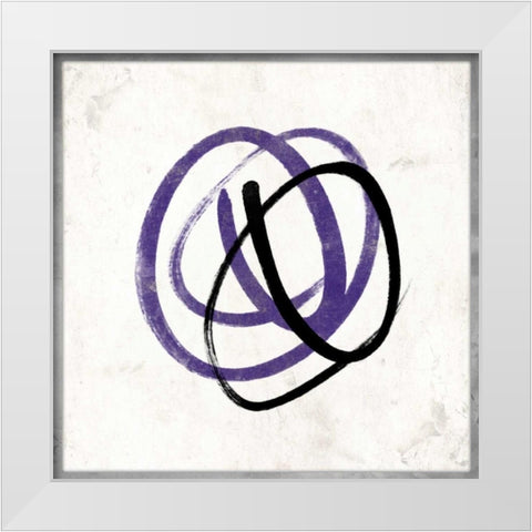 Abstract Circle Mate Purple White Modern Wood Framed Art Print by Grey, Jace