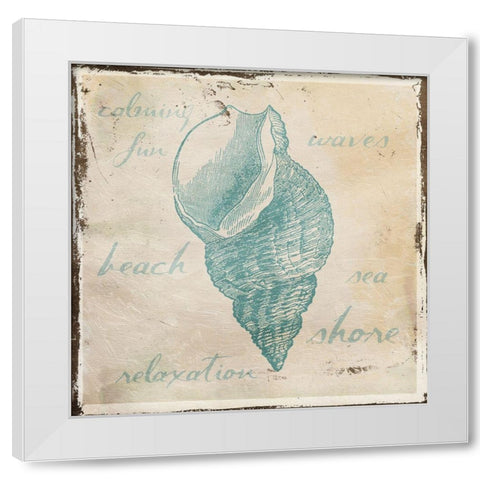 Stamped Shell White Modern Wood Framed Art Print by Grey, Jace
