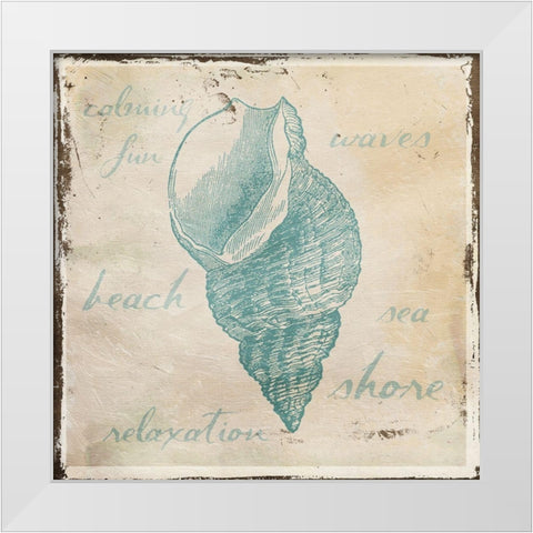 Stamped Shell White Modern Wood Framed Art Print by Grey, Jace