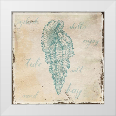 Stamped Shell Mate White Modern Wood Framed Art Print by Grey, Jace