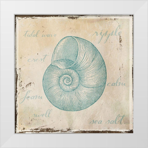 Stamped Shell Three White Modern Wood Framed Art Print by Grey, Jace