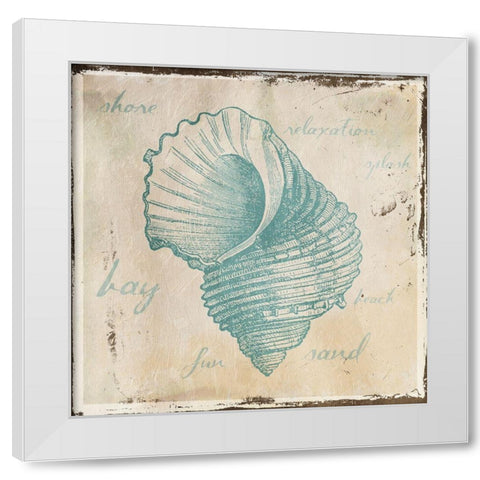 Stamped Shell Four White Modern Wood Framed Art Print by Grey, Jace
