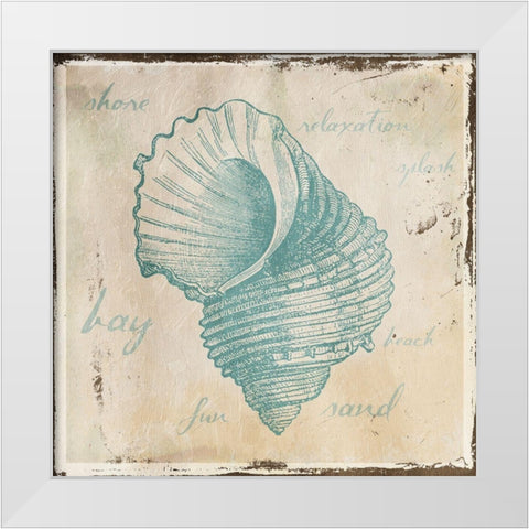 Stamped Shell Four White Modern Wood Framed Art Print by Grey, Jace