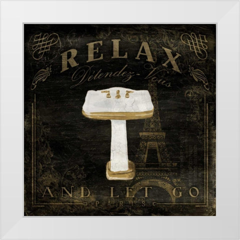 Classic Relax Sink White Modern Wood Framed Art Print by Grey, Jace