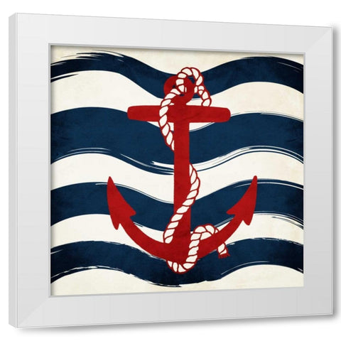 Anchor Waves White Modern Wood Framed Art Print by Grey, Jace