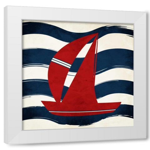 Boat Waves White Modern Wood Framed Art Print by Grey, Jace