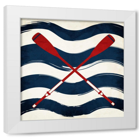 Oar Waves White Modern Wood Framed Art Print by Grey, Jace