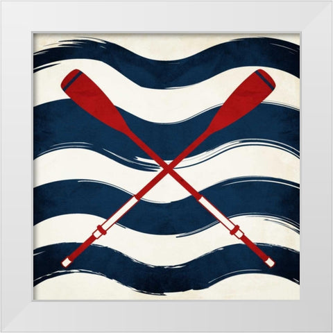 Oar Waves White Modern Wood Framed Art Print by Grey, Jace