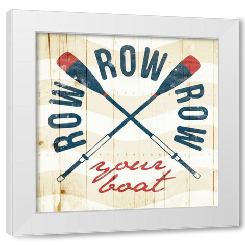 Row Your Boat White Modern Wood Framed Art Print by Grey, Jace