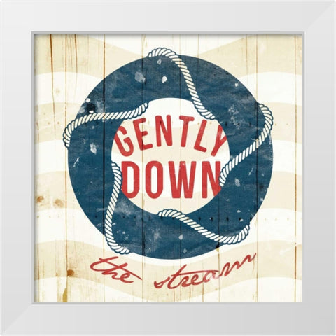 Gently Down The Stream White Modern Wood Framed Art Print by Grey, Jace