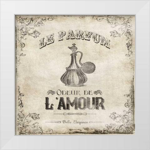 Le Parfum White Modern Wood Framed Art Print by Grey, Jace
