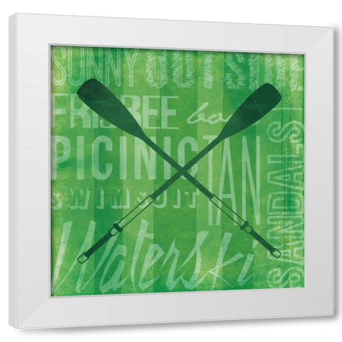 Summer Bright Oars White Modern Wood Framed Art Print by Grey, Jace