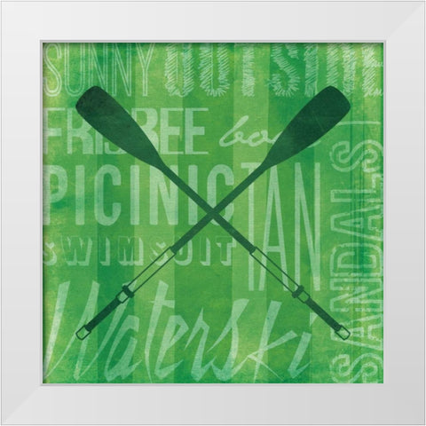 Summer Bright Oars White Modern Wood Framed Art Print by Grey, Jace