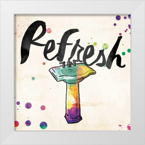 Refresh Colorful Sink White Modern Wood Framed Art Print by Grey, Jace