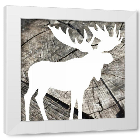 Wood Moose Reverse White Modern Wood Framed Art Print by Grey, Jace