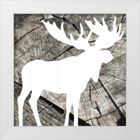 Wood Moose Reverse White Modern Wood Framed Art Print by Grey, Jace