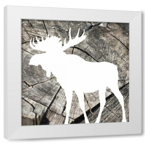 Wood Moose Reverse Mate White Modern Wood Framed Art Print by Grey, Jace