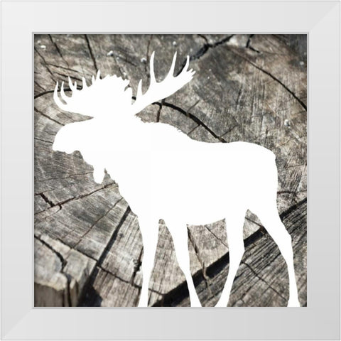 Wood Moose Reverse Mate White Modern Wood Framed Art Print by Grey, Jace