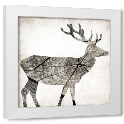 Wood Deer White Modern Wood Framed Art Print by Grey, Jace