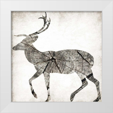 Wood Deer Mate White Modern Wood Framed Art Print by Grey, Jace