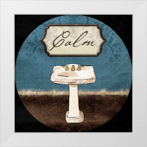 Calm Sink Round White Modern Wood Framed Art Print by Grey, Jace