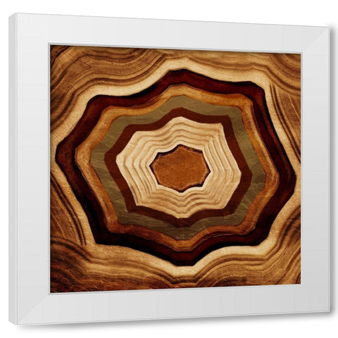 Agate Rings White Modern Wood Framed Art Print by Grey, Jace