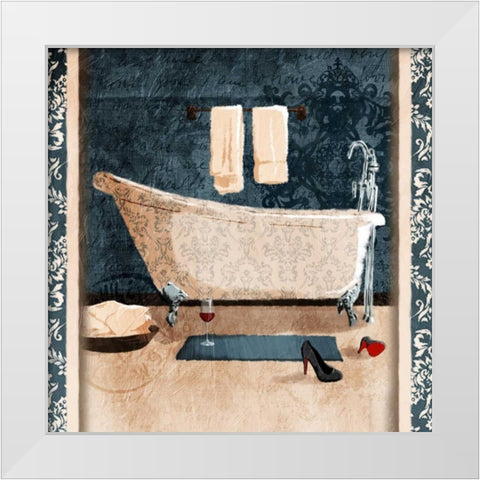 Relaxation Tub White Modern Wood Framed Art Print by Grey, Jace