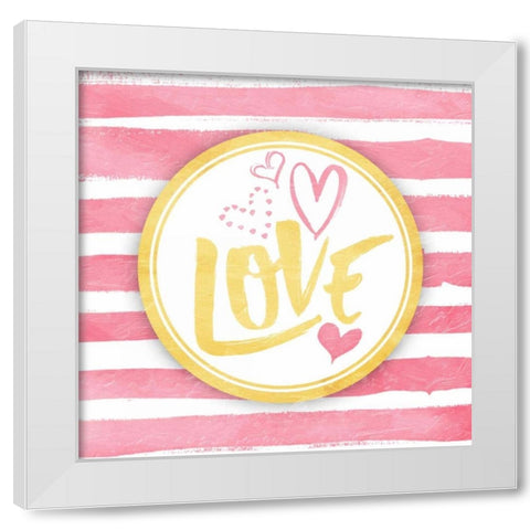 Love Stripes White Modern Wood Framed Art Print by Grey, Jace