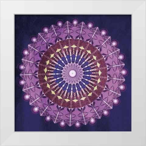 Circular BoHo White Modern Wood Framed Art Print by Grey, Jace